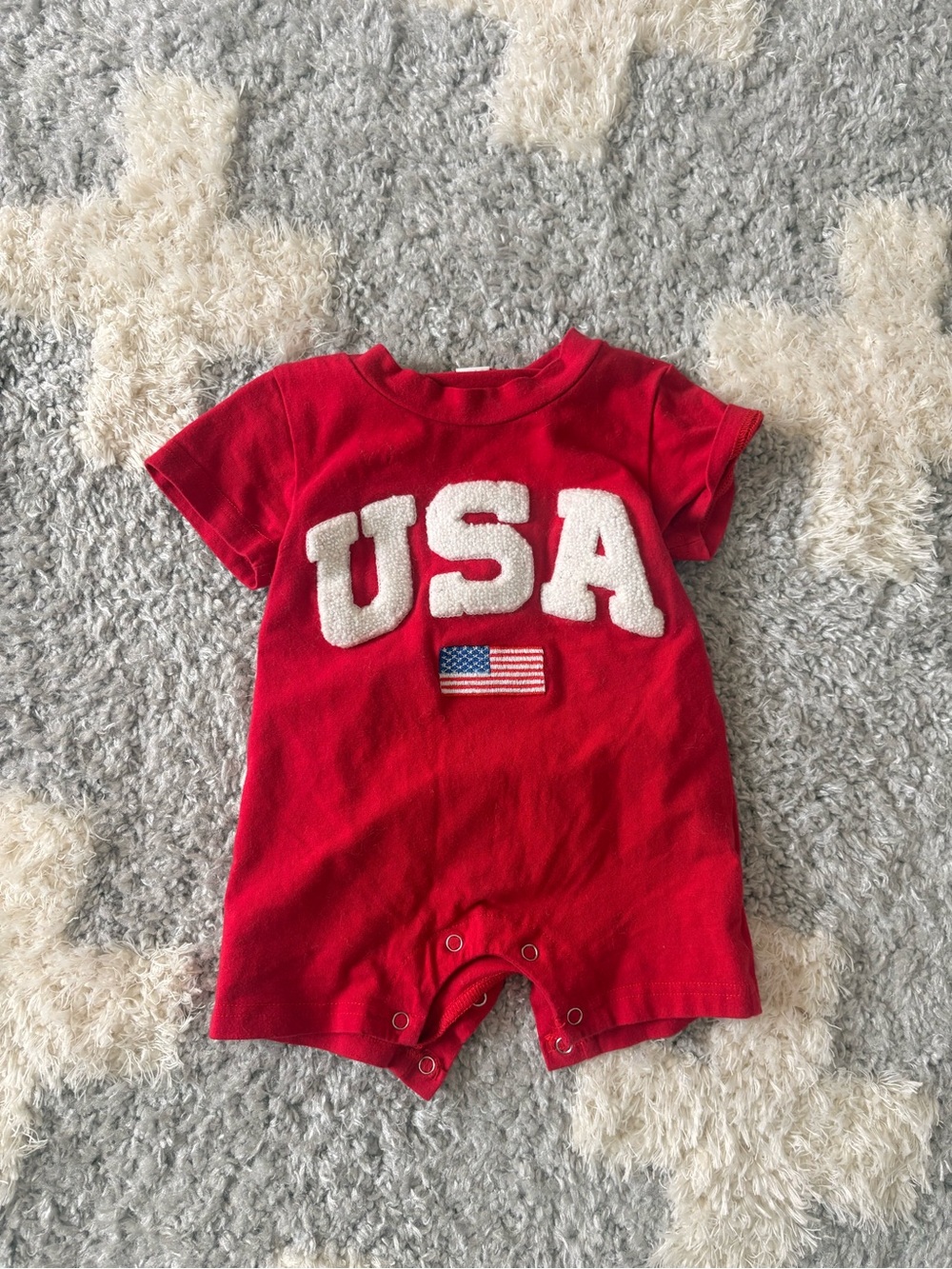 Red USA Baby One-Piece Romper